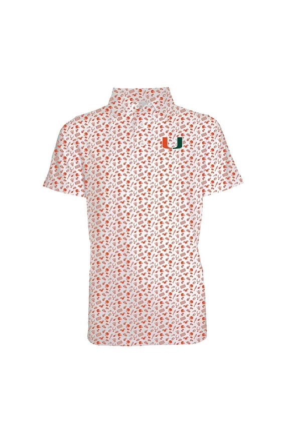 Toddler Garb Orange Miami Hurricanes Tom Allover Print Performance Polo