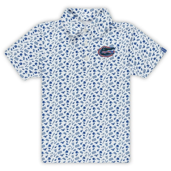 Toddler Garb Royal Florida Gators Tom Allover Print Performance Polo