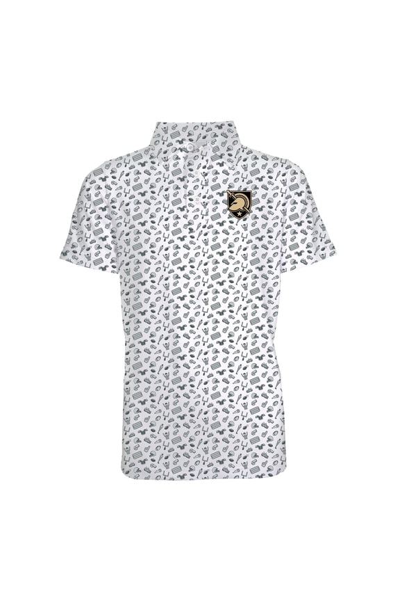 Toddler Garb White/Gray Army Black Knights Tom Allover Print Performance Polo