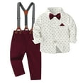 thumbnail image 1 of Toddler Gentleman Wedding Outfit Bowtie Dress Shirt Suspenders Pants Easter Outfit Baby Boy Baby Brother Outfit 2-3 Years, 1 of 8