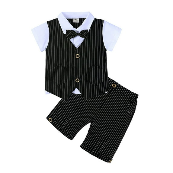 Toddler Gentleman Wedding Outfit Bowtie Dress Shirt Vest Pants Baby Boy Easter Outfit Toddler Dress Up Clothes 2-3 Years