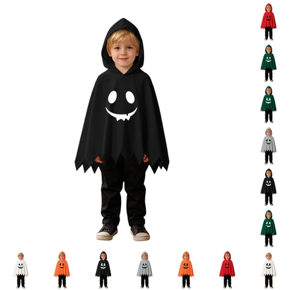 Toddler Ghost Face Costume Two Piece Cute Halloween Hooded Cape Black Pants Baby Halloween Costumes
