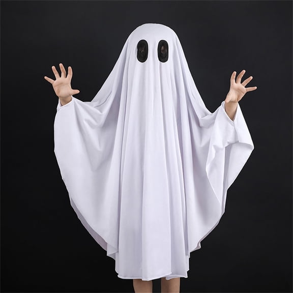 Toddler Ghost Hooded Jumpsuit, Halloween Costume Romper, White, 0-3T by Fnhpit