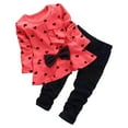 thumbnail image 1 of Toddler Girl 2 Piece Boy Long Sleeved Trousers Suit Comfortable Soft Fashionable And Casual Girl Suit Long Sleeve Sweatshirt Tops Pants Set for 6 12 18 24 M 1t 2t 3t 4t 5t 6t (3-4 Years,Red), 1 of 4