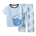 thumbnail image 1 of Toddler Girl 2Pcs Summer Outfits For 7-8 Years Girls Short Sleeved And Long Legged Set Comfortable Soft Stylish Cute Cartoon Girls Pajama Set Light Blue Summer Gift Set, 1 of 4
