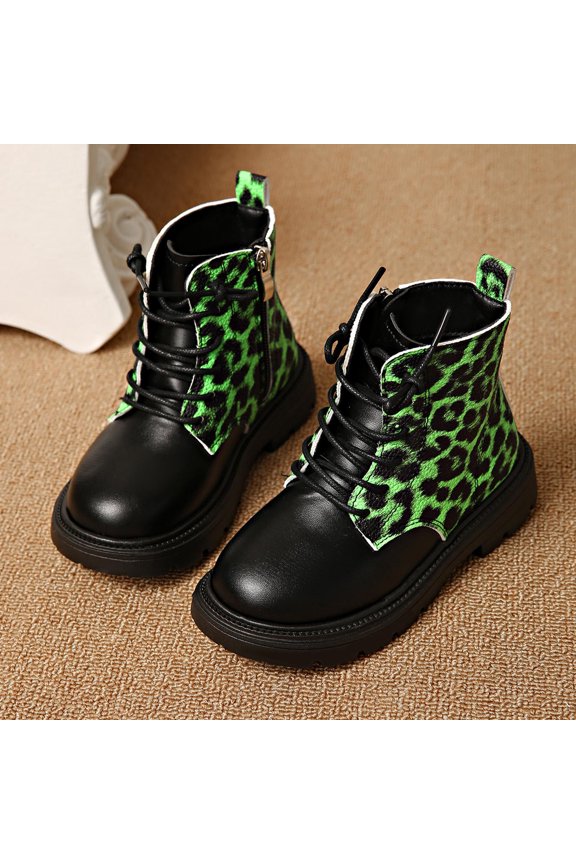 Toddler Girl Boots,Fashion Autumn Children Girls Sports Shoes Flat Thick Bottom Non Sole Easy On PU Upper Comfortable Boots for School and Outdoor Fun,Toddler Snow Boots,Black,6-7 Years