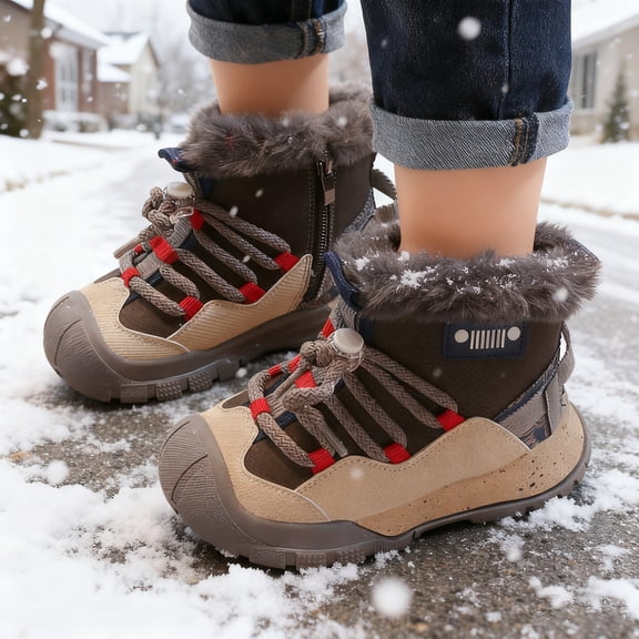 Toddler Girl Boots,Warm Winter Boots for Kids Thick Insulated Comfortable Footwear for Girls and Boys for Snowy Days and Outdoor Winter Activities,Toddler Snow Boots,Blue,11-11.5 Years