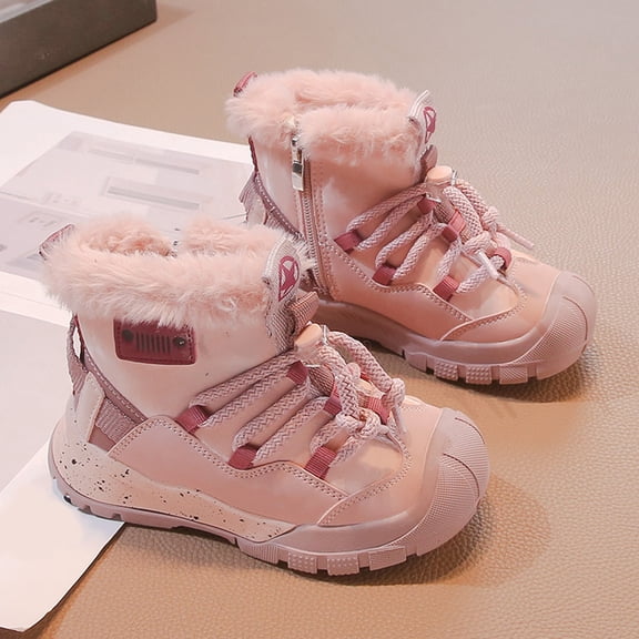 Toddler Girl Boots,Warm Winter Boots for Kids Thick Insulated Comfortable Footwear for Girls and Boys for Snowy Days and Outdoor Winter Activities,Toddler Snow Boots,Pink,4.5-5 Years
