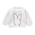 thumbnail image 1 of Toddler Girl Boy Cute Long Sleeve Knitted Easter Bunny Rabbit Pattern Sweater Pullover Tops Clothes, 1 of 9