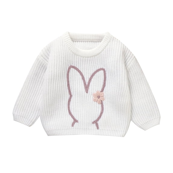 Toddler Girl Boy Cute Long Sleeve Knitted Easter Bunny Rabbit Pattern Sweater Pullover Tops Clothes