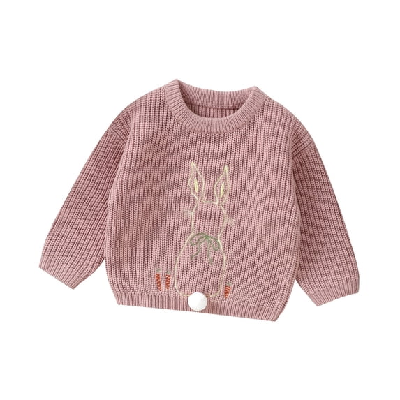 Toddler Girl Boy Cute Long Sleeve Knitted Easter Bunny Rabbit Pattern Sweater Pullover Tops Clothes