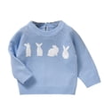 thumbnail image 1 of Toddler Girl Boy Cute Long Sleeve Knitted Easter Bunny Rabbit Pattern Sweater Pullover Tops Clothes, 1 of 4