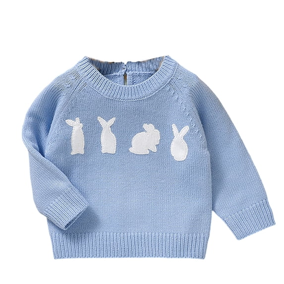 Toddler Girl Boy Cute Long Sleeve Knitted Easter Bunny Rabbit Pattern Sweater Pullover Tops Clothes