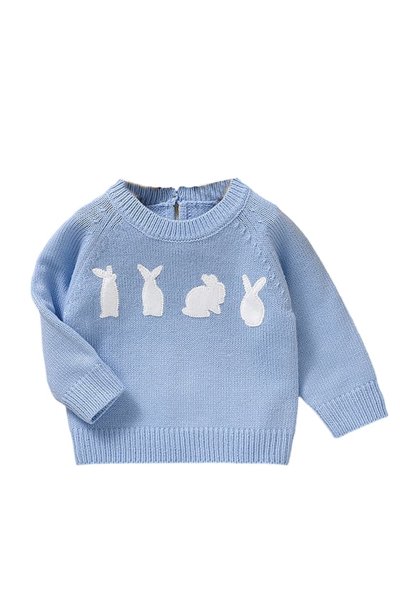 Toddler Girl Boy Cute Long Sleeve Knitted Easter Bunny Rabbit Pattern Sweater Pullover Tops Clothes