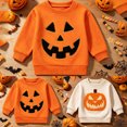 thumbnail image 1 of Toddler Girl Boy Halloween Sweatshirt Long Sleeve Pumpkin Shirt Crewneck Sweater Retro Tops Fall Outfit, 1 of 8
