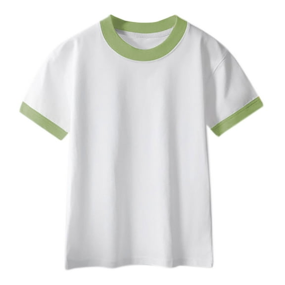 Toddler Girl Boy Short Sleeve Tops New Boys Girls Shirts Short Sleeve Shirt Girls T Shirts Soft Basic Tees Kids Tshirts Solid Summer Tops T-Shirt Style B-44 Green 8 Years