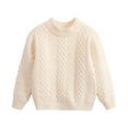 thumbnail image 1 of Toddler Girl Cardigan Sweater Fall Winter Medium and Large Boys Girls Round Neck Pullover Plush Thickened Sweater New Fall Toddler Girl Clothes Knit Pullover Tops White 5-6T, 1 of 8