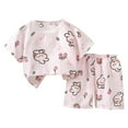thumbnail image 1 of Toddler Girl Clothes, 2Pcs Baby Girl Summer Outfits Ruffle Sleeveless Shirts Floral Tops + Shorts Clothing Set 1-5T Girls Summer Set 1-7 Years,12-24 Months, 1 of 3