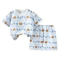 thumbnail image 1 of Toddler Girl Clothes, 2Pcs Baby Girl Summer Outfits Ruffle Sleeveless Shirts Floral Tops + Shorts Clothing Set 1-5T Girls Summer Set 1-7 Years,6-7 Years, 1 of 3