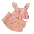 thumbnail image 1 of Toddler Girl Clothes 2T Girl Clothes Daisy Print Ruffle Sleeve Shirt Dress Tops Shorts Baby Summer Outfit 3 6 12 18 24 Month, 1 of 5