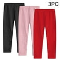 thumbnail image 1 of Toddler Girl Clothes 3PC Bottom Pants Thin Solid Color Stretchy Baby Bottom Nine Pants, 1 of 6