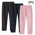 thumbnail image 1 of Toddler Girl Clothes 3PC Bottom Pants Thin Solid Color Stretchy Baby Bottom Nine Pants, 1 of 6