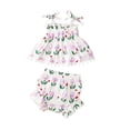thumbnail image 1 of Toddler Girl Clothes 3t Toddler Baby Girl Clothes Summer Sleeveless Ruffle Tops Shorts Set 1T 2T 3T 4T Kids Floral Outfi,Purple, 1 of 7