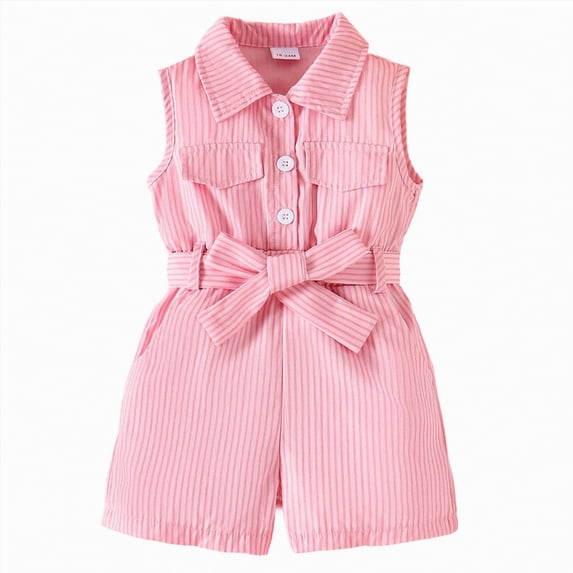 Toddler Girl Clothes Baby Adjusatble Strap Sleeveless One-Piece Romper Ruffle Summer Pocket Jumpsuit 6 months to 5T Gibobby,5-6 Years,Pink