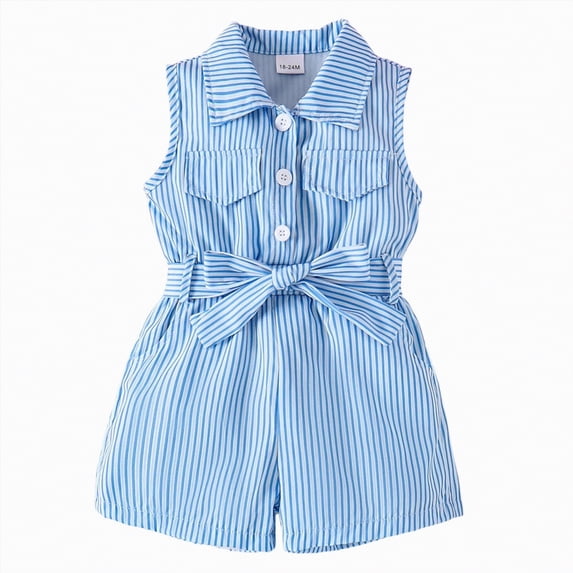 Toddler Girl Clothes Baby Adjusatble Strap Sleeveless One-Piece Romper Ruffle Summer Pocket Jumpsuit 6 months to 5T Gibobby,5-6 Years,Sky Blue