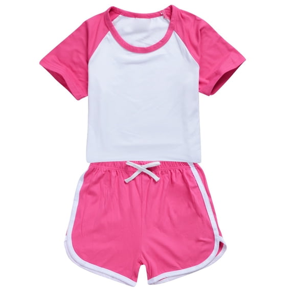 Toddler Girl Clothes Baby Summer Matching Outfits Bow Embroidery Short Sleeve Shirt Shorts Set Print Tank Tops Elastic Shorts Pants Set Cartoon Print 2PCS Set Dailywear Set 8-10 Years