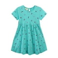 thumbnail image 1 of Toddler Girl Clothes Cartoon Dress Casual Short Sleeves Dresses Cotton T-Shirt Summer Beach Dress 2 to 8 Years, 1 of 7