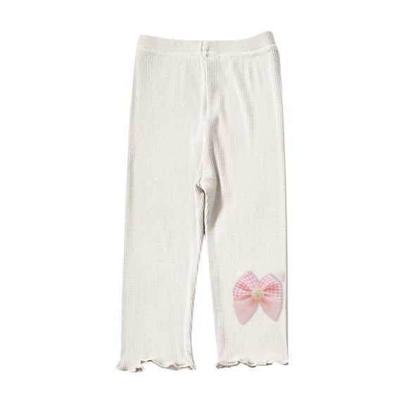 Toddler Girl Clothes Clearance Elastic Waistband Leggings Summer Cropped Pants Casual Children's Outerwear Pants 1-7 Years