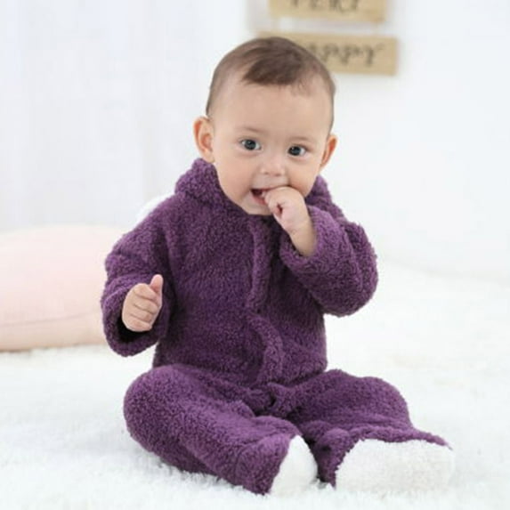 Toddler Girl Clothes Clearance under $5 Jumpsuit Winter Color Plush Cute Bear Ears Keep Warm Romper Size 9Months