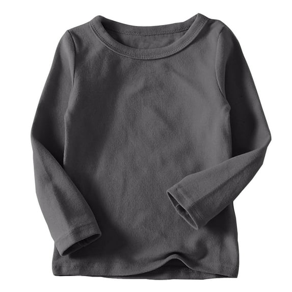 Toddler Girl Clothes Clearance under $5 Round Neck Long Sleeve Solid Color Top Size 2 Years