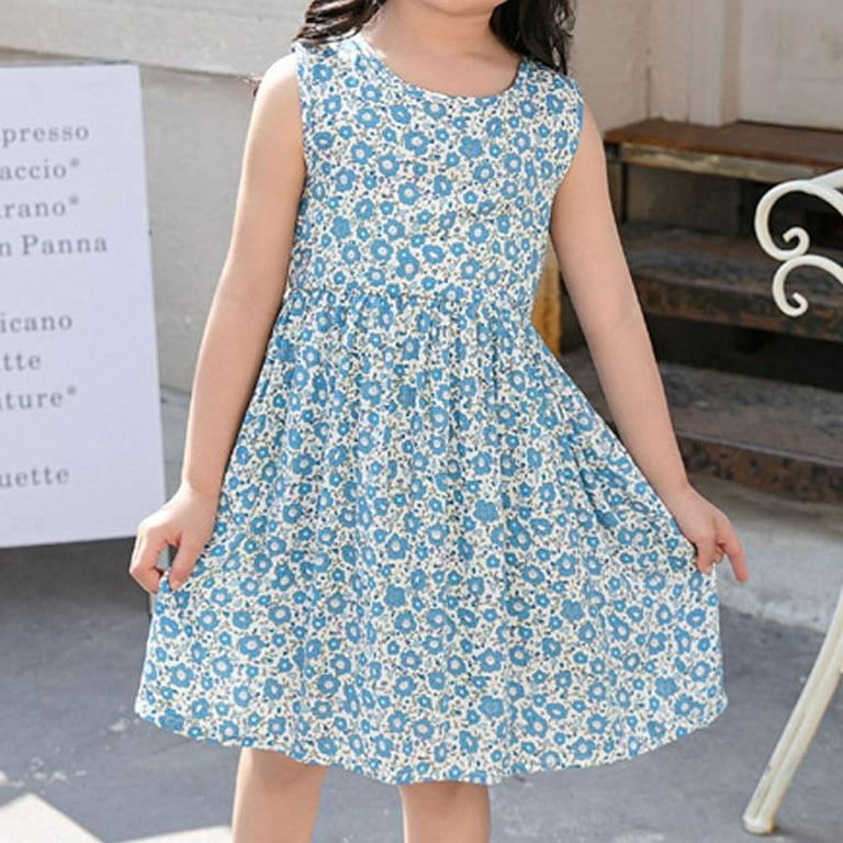 Toddler Girl Clothes Clearance under 5 Sleeveless Graphic Print Dress 6 7 Years