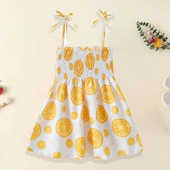 Toddler Girl Clothes under $5 Sleeveless Sling Dress Graphic Print Children's Clothing Size 1-2 Years