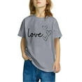 thumbnail image 1 of Toddler Girl Clothes Clearance under $5 Summer Short Sleeve Love Print Cotton Round Neck Toddler Kids Girls T-shirt Cute Top 3-10 Years, 1 of 4