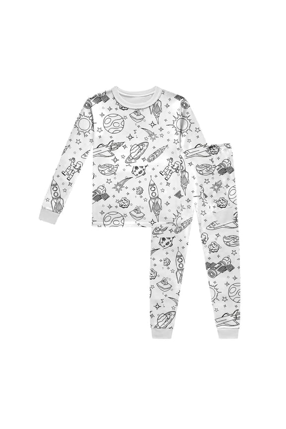 Toddler Girl Clothes Diy Coloring Long Sleeve Tee and Shorts Breathable Loungewear Girls Outfits White 2-3 Years
