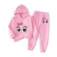 thumbnail image 1 of Toddler Girl Clothes Fall Toddler Girl Clothes Kids Outfits Long Sleeve Ribbed Sweatshirt Bell Bottom Pants Set Fall Winter Clothing for Girls, 1 of 4