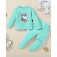thumbnail image 1 of Toddler Girl Clothes Fall Winter Jogging Outfit Little Girl Unicorn Sweatsuit+ Pants Set Baby Sweatshirt Clothing 1-5Y, 1 of 5