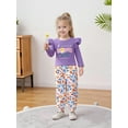 thumbnail image 1 of Toddler Girl Clothes Long Sleeves Ruffle Print Top+Floral Pants+Headband 3Pcs Fall/Winter Outfits Set 18M-6T, 1 of 7