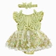 thumbnail image 1 of Toddler Girl Clothes Newborn Dresses for Baby Girls Baby Girls Floral Romper Dress with Headband 1st Birthday Wedding Tulle Tutu Cake Smash Photo Shoot, 1 of 4
