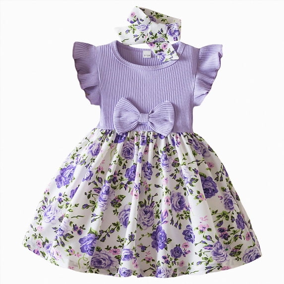 Toddler Girl Clothes Outfit Baby Girl Romper Dress My First Easter Fly Sleeve Flower Dress Cute Baby Summer Clothes Baby Girl Gifts