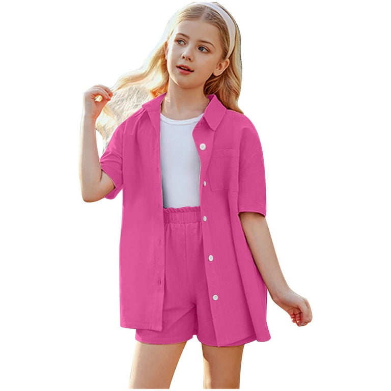 Breezy Comfort in Short Sleeve Linen Shorts Toddler Set