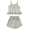 thumbnail image 1 of Toddler Girl Clothes Summer Toddler Girl Clothes Summer Outfits, Sleeveless Ruffle Hem Tank Top + Shorts 2Pcs Cute Baby Girls Clothing Set, 1 of 6