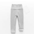 thumbnail image 1 of Toddler Girl Clothes Sweatpants High Waist Elastic Pants Fleece Lined Leggings Solid Pants, 1 of 3