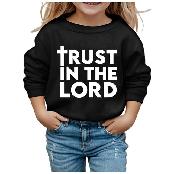 Toddler Girl Clothes Sweatshirt Crewneck Shirt Long Sleeve Hooded Sweatshirt Graphic Print Cute Pullover Tops Shirts Sweatshirt Infant To Big Kid Sizes 5-6 Years(Black)