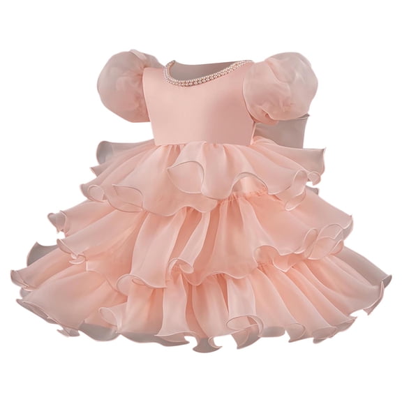 Toddler Girl Clothes Tulle Dresses Baby Summer Tutu Sundress Outfit Toddler Princess Dress for Girls Pink 4-5 Years