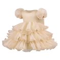 thumbnail image 1 of Toddler Girl Clothes Tulle Dresses Baby Summer Tutu Sundress Outfit Toddler Princess Dress for Girls Yellow 1-2 Years, 1 of 7