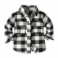 thumbnail image 1 of Toddler Girl Clothes aohooy Toddler Flannel Shirt Jacket Plaid Long Sleeve Lapel Button Down Shacket Kids Boys Girls Shirts Coats Fall Tops,Black,2-3 Years, 1 of 8